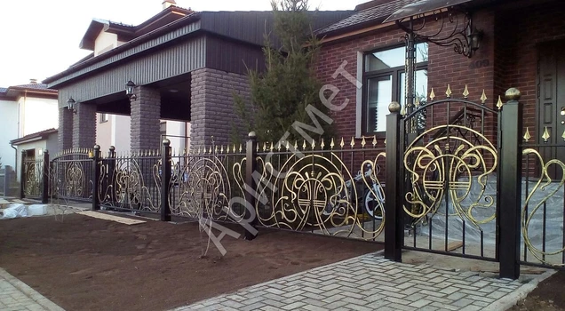 Кованые распашные ворота в стиле «Модерн» ВР-38 319556