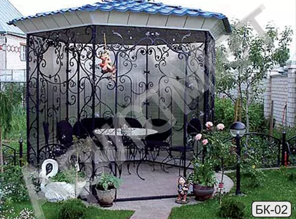 Кованые беседка, стол и стулья БС-02