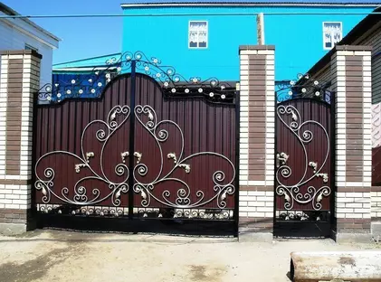 Кованые ворота с элементами литья ЭЛ-05