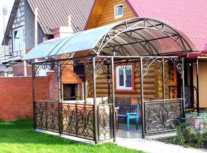 Кованые козырьки для веранды КВ-05