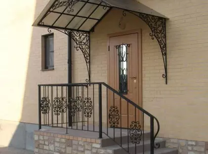 Кованые двухскатные козырьки Д-05