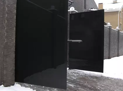 Кованые ворота со стеклом С-07