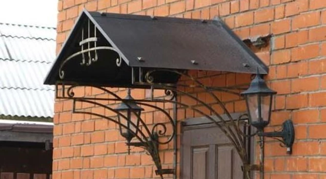Кованые двухскатные козырьки Д-09 60591